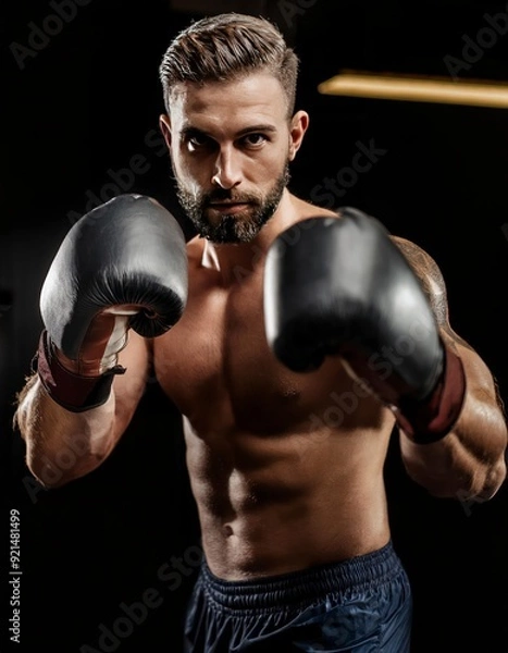 Obraz A man wearing boxing gloves