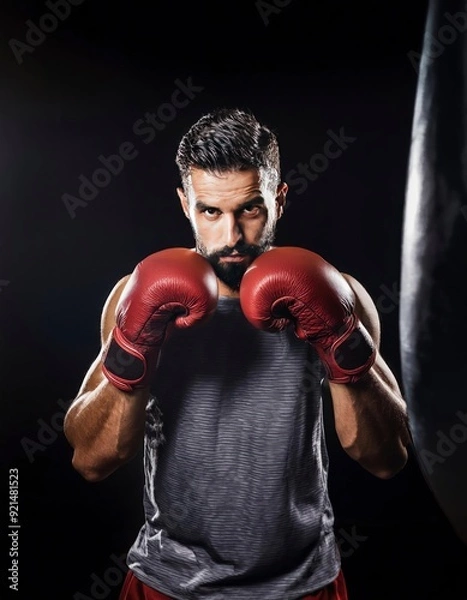 Obraz A man wearing boxing gloves