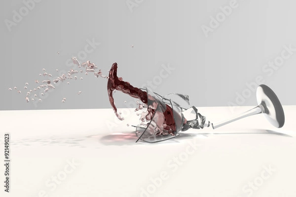 Obraz Shattered wineglass