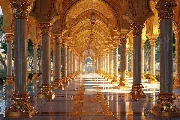 Fototapeta ai generative luxurious palace of gold