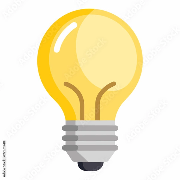 Fototapeta Bulb isolated on white,  bulb vector illustration, Education light bulb vector art,  bear silhouette,  light bulb vector icon, light bulb cartoon line art, eps