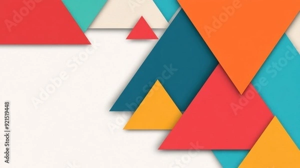 Fototapeta Explore a vibrant abstract geometric background with minimal triangles that bring a modern touch to your design aesthetic.