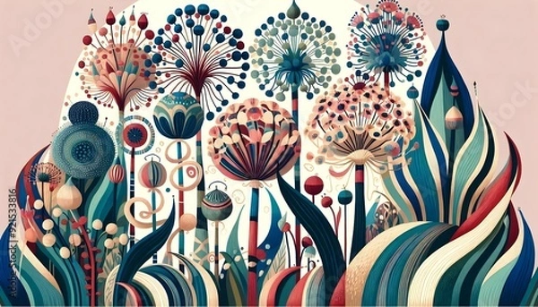 Fototapeta Bosque de Flores Fantásticas