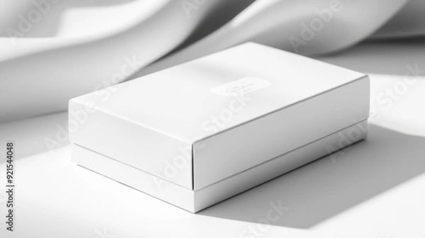 Fototapeta White Box Mockup with Soft Light and Shadows