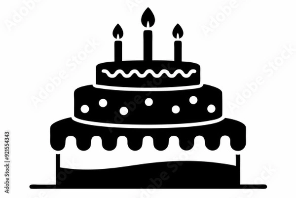 Obraz 

Birthday cake with candles silhouette vector
