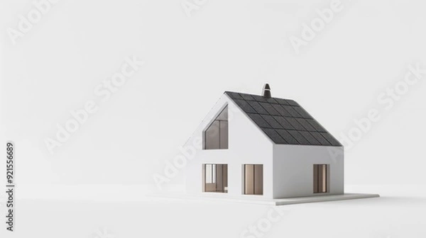 Obraz Modern House with Solar Panels