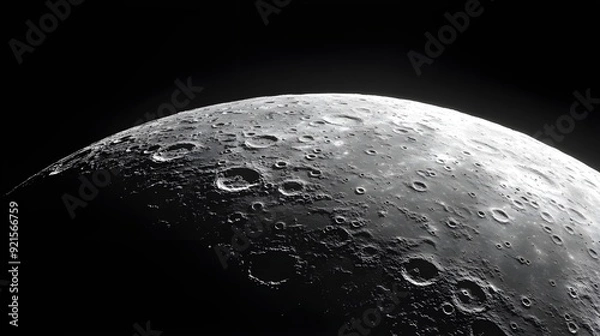 Fototapeta Detailed Close-Up of the Moon’s Surface Texture.