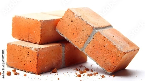 Obraz 3 orange bricks with white background