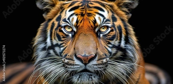 Obraz Half-body tiger with white background