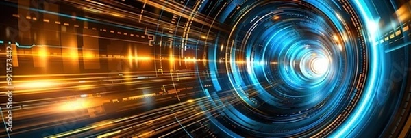 Obraz circle blue and light yellow