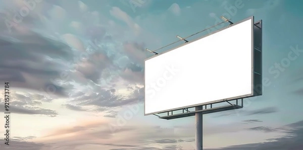 Obraz A large white billboard with a sunset sky background