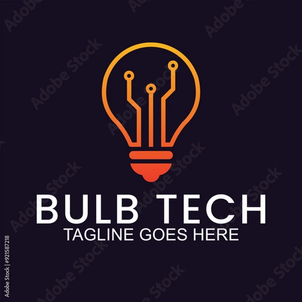 Obraz vector logo design light bulb, with symbol of technology, creativity, energy logo design