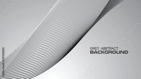 Obraz Grey gradient abstract background with curve line