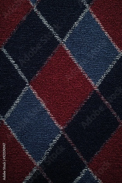 Fototapeta 赤、紺、白のチェック柄パターンの縦画像