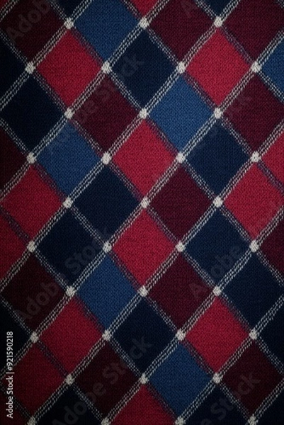 Fototapeta 赤、紺、白のチェック柄パターンの縦画像