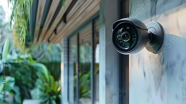Fototapeta Crystal-Clear 4K Security Camera for Enhanced Home Protection.