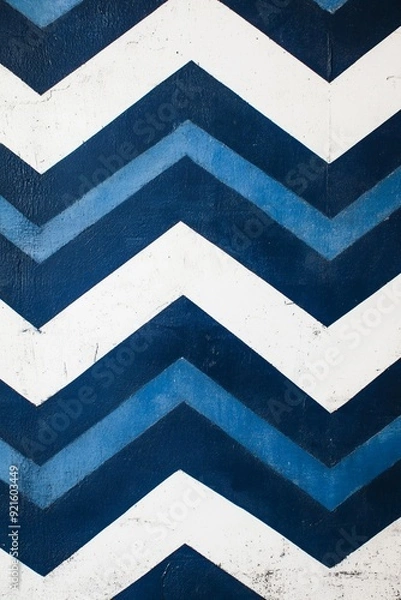 Fototapeta ジグザグシェブロンパターンの白黒デザインの縦画像