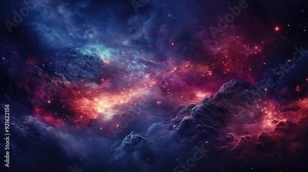 Fototapeta beautiful space, galaxy background