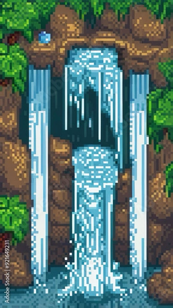 Obraz Pixel water fall