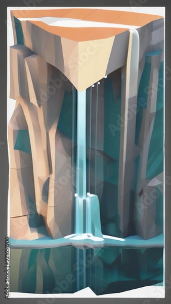 Obraz Polygon water fall