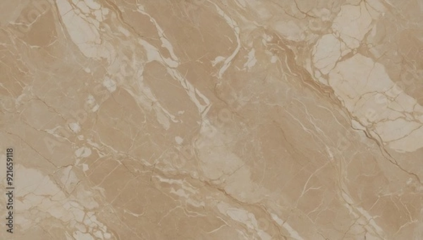 Obraz Light brown marble texture with white veins in a diagonal pattern.