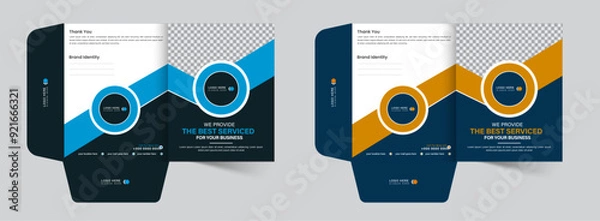 Obraz Unique presentation folder template, creative and Luxury folder design, Corporate business editable vector file