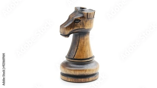 Fototapeta Elegant Chess Piece on White Background Representing Strategic Gameplay