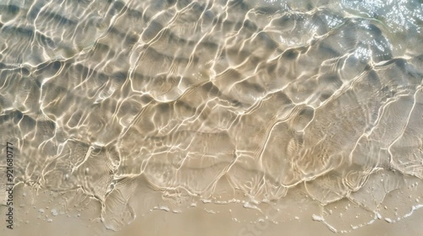 Obraz Aerial perspective of smooth, clean beach sand with subtle natural patterns