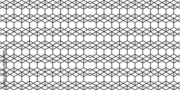 Fototapeta Abstract geometric seamless pattern. Black and white style pattern