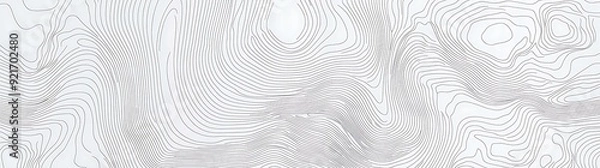 Fototapeta Abstract topography lines pattern on white background.