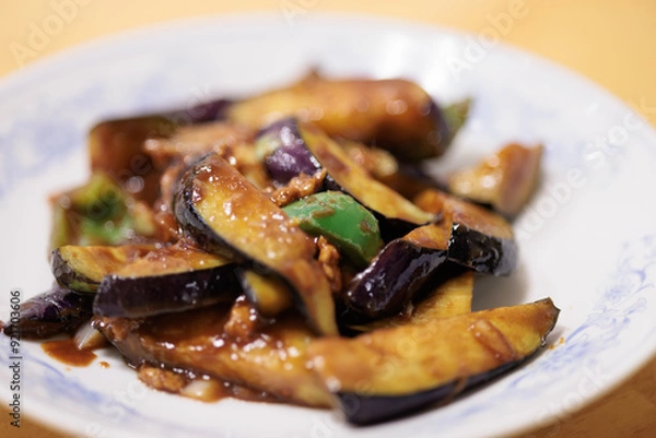 Fototapeta 茄子の味噌炒め