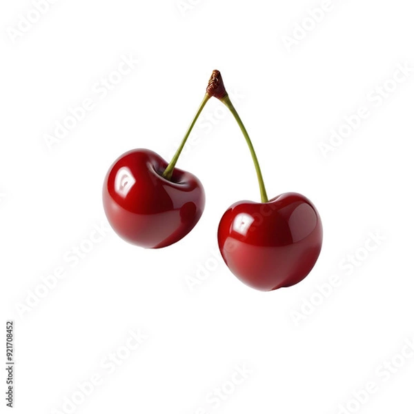 Obraz cherries on white background