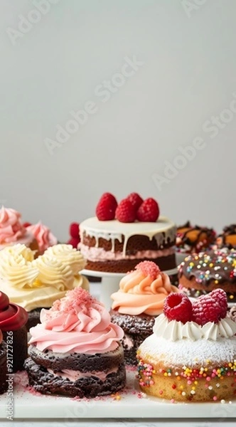 Fototapeta fruit cake with strawberries