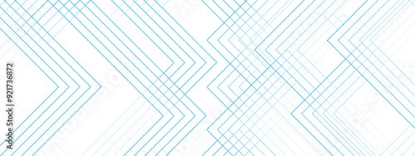 Fototapeta White and blue modern minimalistic pale geometric pattern background with minimal tech lines. Technology concept geometric line background. light blue modern seamless design