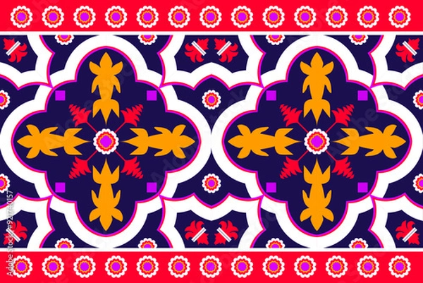 Obraz Vibrant Orange and Red Mandala Floral Pattern