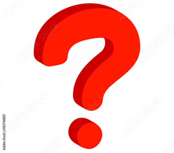 Fototapeta はてな　赤色　立体的　イラスト