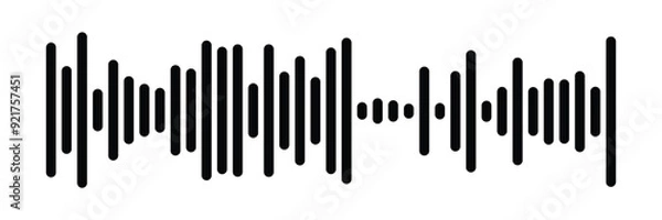 Fototapeta Music player sound bar. Audio speech spectrum noise collection. Sound waves of voice. Record interface. Equalizer icons with soundwave line isolated on white background in eps 10.
