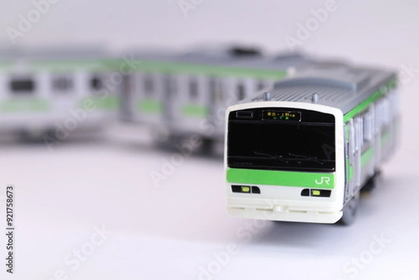 Obraz 電車のおもちゃ・鉄道模型 ホワイトバック