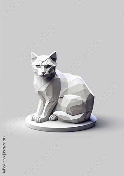 Fototapeta cat statue, Generative AI