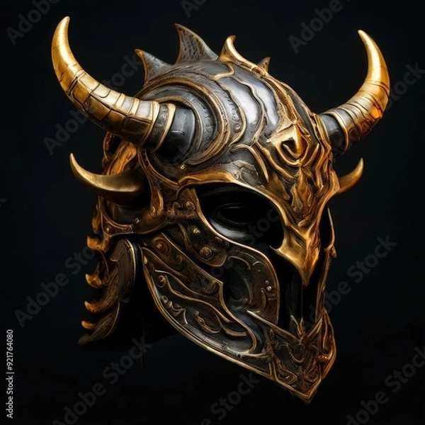 Fototapeta the AI Image Generator, Detailed drawing of a viking helmet