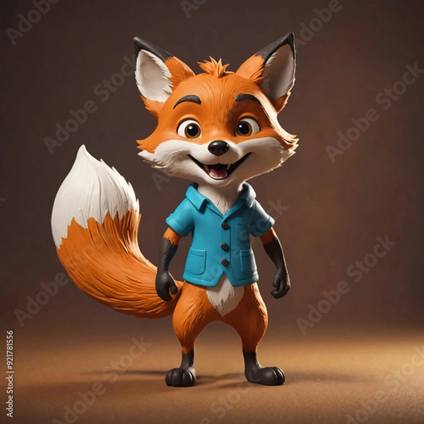Fototapeta red fox cartoon