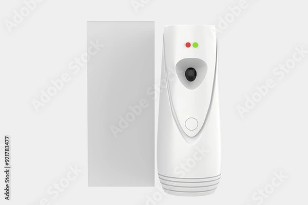 Fototapeta Automatic spray air freshener isolated on  white background. 3d illustration