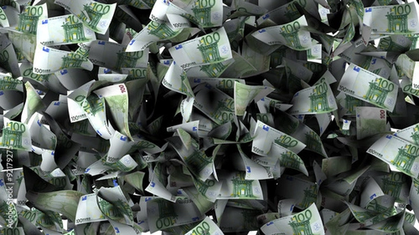 Obraz Pile of euro banknotes as seamless background for financial and economy themes