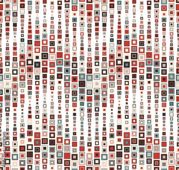 Fototapeta Seamless pattern on white background. Has the shape of a wave. Consists of geometric elements. In color.