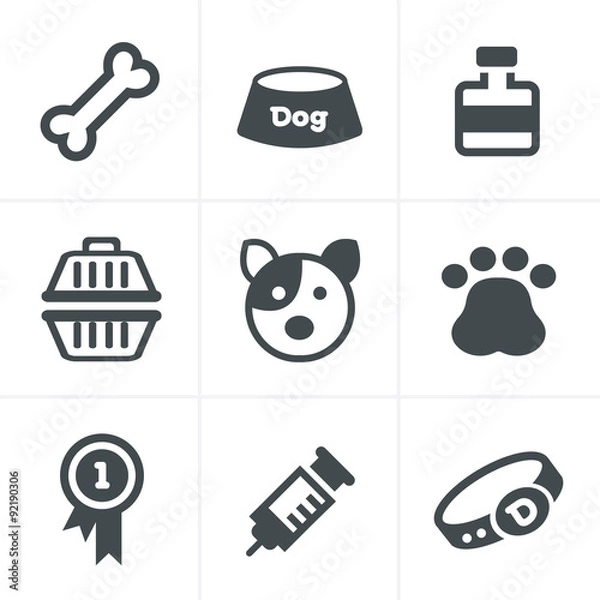 Obraz Dog Icons Set, Vector Design