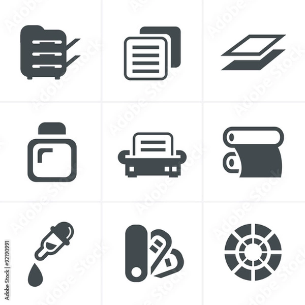 Fototapeta Print icons set elegant series