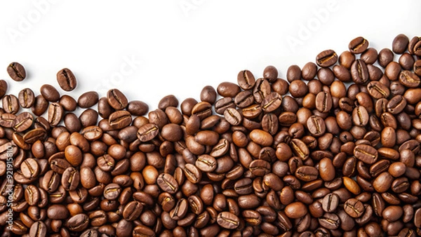 Fototapeta Coffee Beans Background with White Text Space