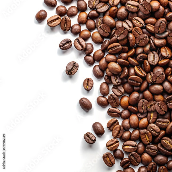 Fototapeta Coffee Beans Background with White Space for Text