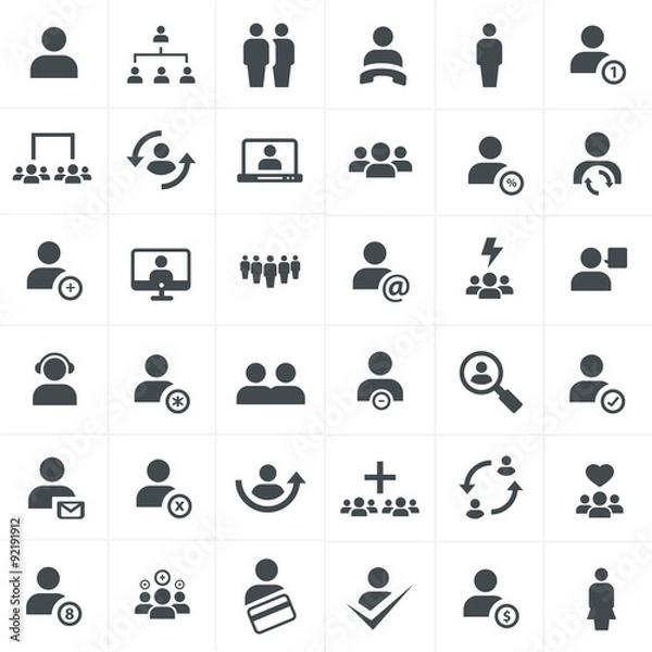 Obraz team work icon set