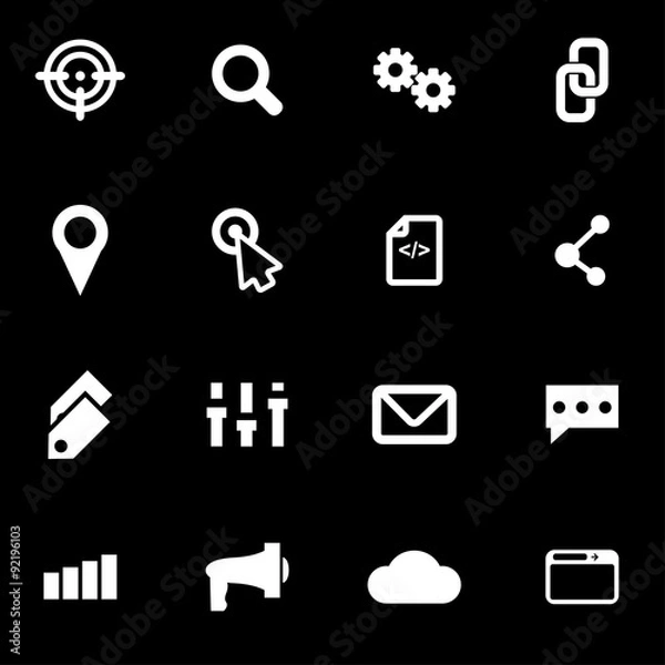 Fototapeta Vector white seo icon set